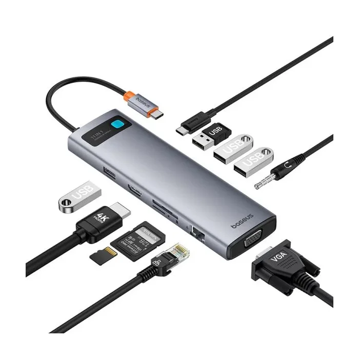 هاب تایپ سی 11 پورت USB-C باسئوس مدل BS-OH147