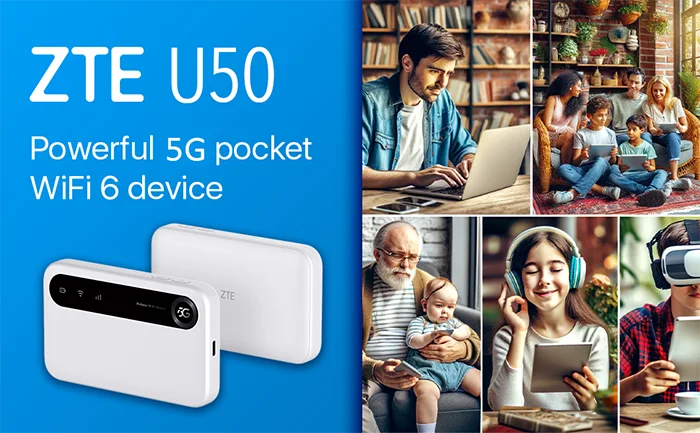 مودم همراه 5G / TD-LTE بی سیم و دوباند زد تی ای U50