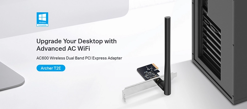 کارت شبکه بیسیم و دوباند AC600 تی پی لینک Archer T2E