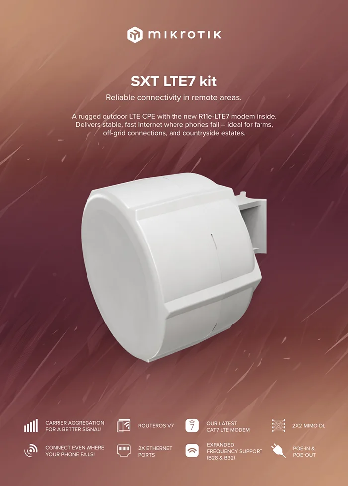 رادیو وایرلس میکروتیک SXT LTE7 kit | SXTR&R11e-LTE7