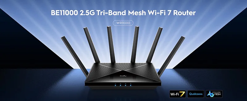 روتر بی سیم Wi-Fi 7 و سه باند BE11000 کودی WR11000