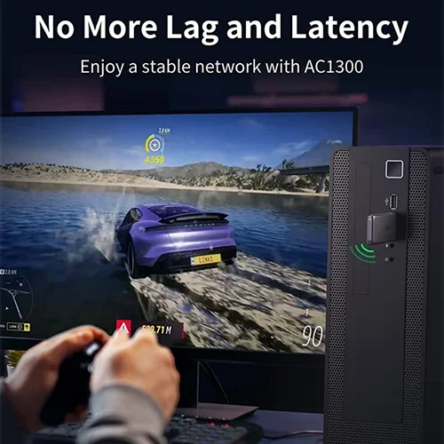 کارت شبکه USB بی سیم و دوباند AC1300 یوگرین CM492-50340