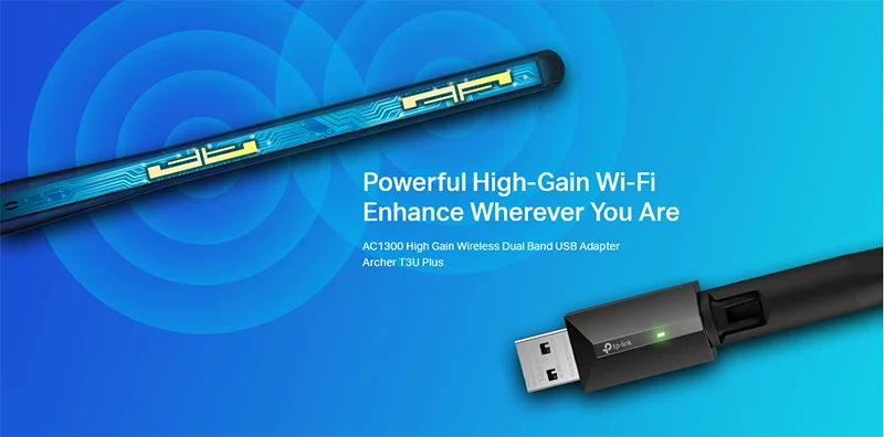 کارت شبکه USB بی‌ سیم و دوباند AC1300 تی پی لینک Archer T3U Plus