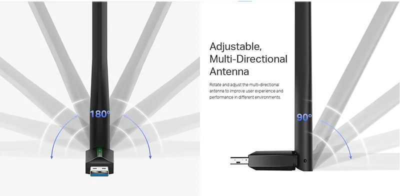 کارت شبکه USB بی‌ سیم و دوباند AC1300 تی پی لینک Archer T3U Plus